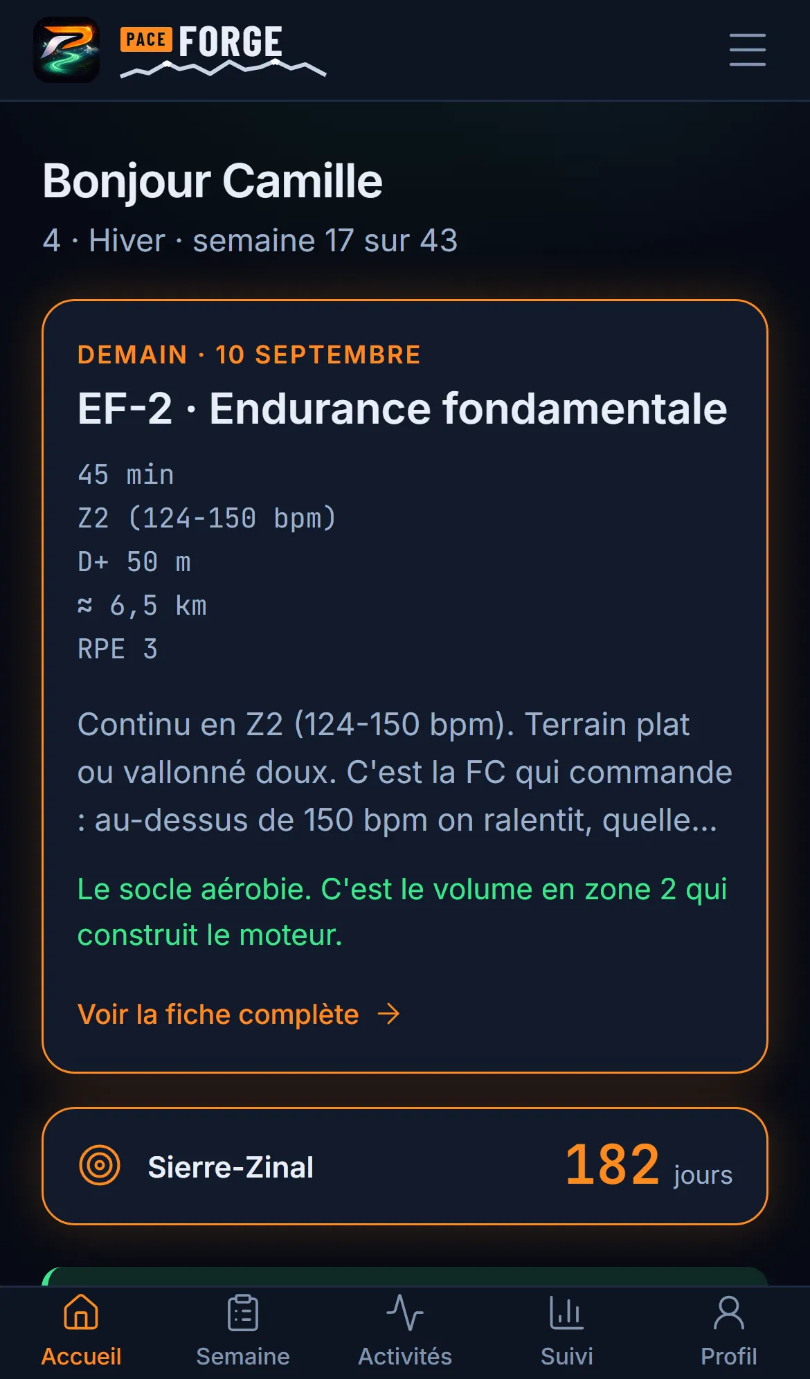 La séance du jour